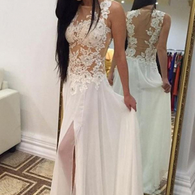 B Chicloth Aline Chiffon Simple Long Prom Dresses Cheap