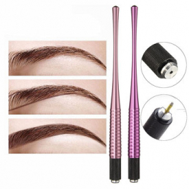 Purple Pink Permanent Eyebrow Microblading Manual Tattoo Pen Makeup Tools