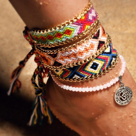 Ethnic Double Layer Anklets