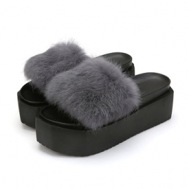 Fur Soft Platform Slippers