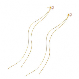 925 Silver 18K Gold Pearl Earrings