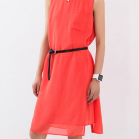 Simple Crew Neck Sleeveless Midi Dress