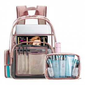 Women Transparent Waterproof PVC Beach Bag Backpack