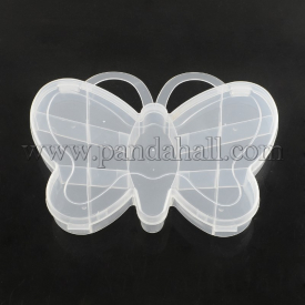 Plastic Bead Storage Containers, 13 Compartments, Butterfly, Clear, 14.7×18.5×2.5cm