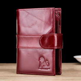 Men Vintage Genuine Leather Anti-theft Credit Card Wallet
