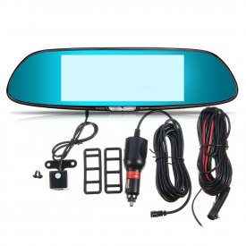 7 Inch 1080P Dual Lens Car Dash Cam DVR Rear View Mirror Video Camera Recorder