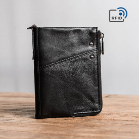 RFID Anti-magnetic Genuine Leather Wallet Card Holder