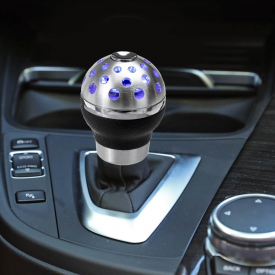 Universal Manual Gear Shifter Shift Knob with Red/Blue LED Flashing Star Light with 3 Adapters
