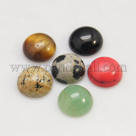 Gemstone Cabochons, Half Round/Dome, Mixed Stone, 8×3.5mm