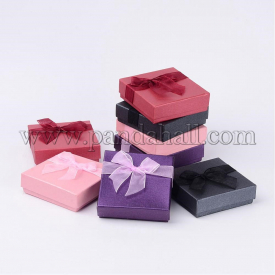Valentines Day Gifts Boxes Packages Cardboard Bracelet Boxes, Mixed Color, about 9cm wide, 9cm long, 2.7cm high