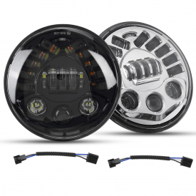 7″ Projector LED Headlights Hi/Lo Beam DRL Turn Signal Light For Harley Davidson