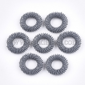 Spray Painted Environmental Iron Linking Rings, Gray, 24~28x7mm, Inner Diameter: 10~15mm