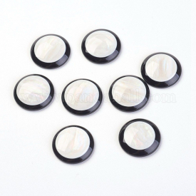 Resin Cabochons, Flat Back Cabochon for Jewelry Making, Half Round, White, 20x5mm