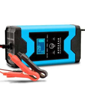 Enusic™ 12V 6A Pulse Repair LCD Battery Charger Blue For Car Motorcycle Lead Acid Battery Agm Gel Wet