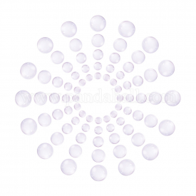 Transparent Glass Cabochons Sets, Half Round/Dome, Clear, 10~25×3.5~7mm; 50pcs/set