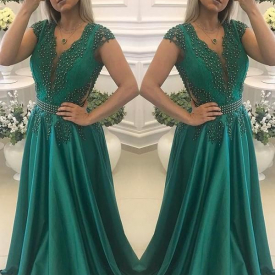 Chicloth Aline Purple Long Sleeve Prom Dresses 2020