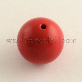 Round Cinnabar Beads, FireBrick, 8mm, Hole: 1.5mm