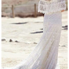 Sheath Column Simple Boho Wedding Dress Cheap