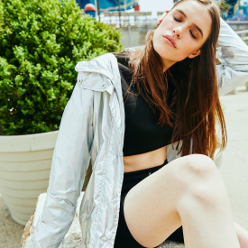 Hype Holo Womens Grey Parka Jacket | Size 10