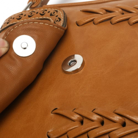 New Fashion Women Crossbody Bag PU Leather Hollow Out Woven Braided Vintage Casual Shoulder Bag