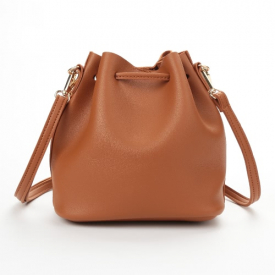 Fashion Women Girls Bucket Bag PU Leather Fringed String Small Shoulder Bag Crossbody Bag Handbag
