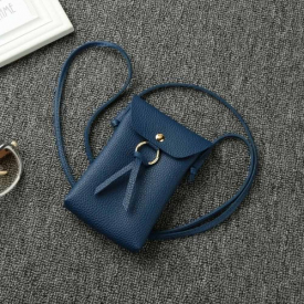 Women Mini Shoulder Bag PU Leather Solid Square Flap Front Small Casual Messenger Bag Crossbody Bag