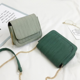 Women Mini Crossbody Bag Chain PU Leather Flap Front Small Casual Shoulder Bag Messenger Bag