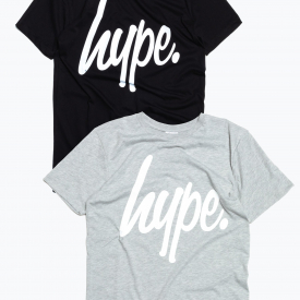 Hype 2 Pack Women’s T-Shirts In Black & Grey | Size 4