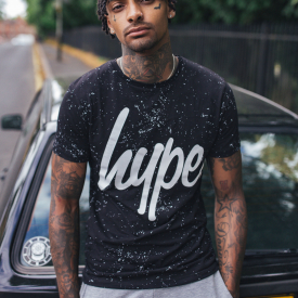 Hype Black Aop Speckle Mens T-Shirt | Size Medium