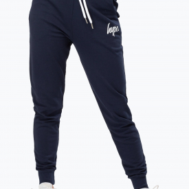 Hype Navy White Script Womens Navy/white Joggers | Size 16