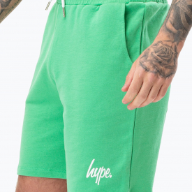 Hype Green Script Mens Shorts | Size XX-Small