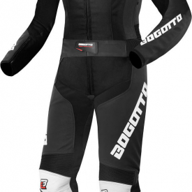 Bogotto Losail Two Piece Ladies Motorcycle Leather Suit, black-white, Size 40 for Women, black-white, Size 40 for Women
