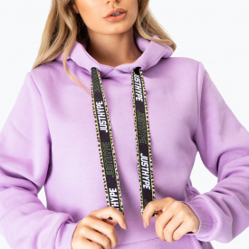 Hype Lilac Leopard Drawstring Bag Women’s Pullover Hoodie | Size 14