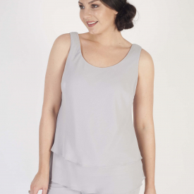 Soft Grey Double Layer Chiffon Camisole