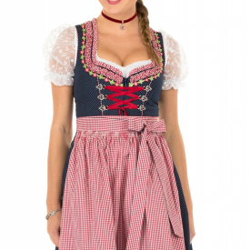 Minidirndl 2pcs. 55 cm Modell BLANDA blue red