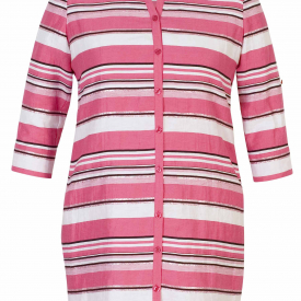Eugen Klein Pink Linen Stripe Coat