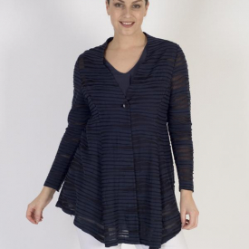 Vetono Navy Ripple Devore Jacket