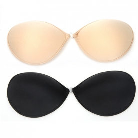 Sexy Magic Strapless Backless Bra Push-up Lift Front-closure Silicone Bust Self-adhesive Invisible Black