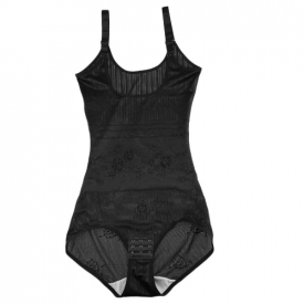 Fashion Women Floral Shapewear Adjustable Straps Waist Training Corsets Camisole Slimming Underwear Beige/Black