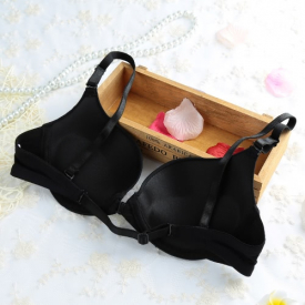 Sexy Women Front Closure Bra Adjustable Back Strap Seamless Underwire Thin Padded Push Up Plunge Bra Brassiere