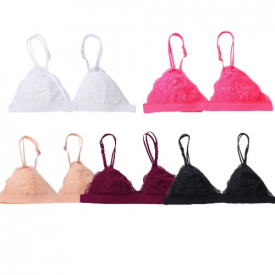 New Sexy Women Lace Gauze Bra Push Up 3/4 Cup Hook-and- Eye Breathable Ultra-thin bra