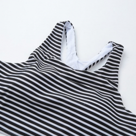 New Sexy Women Striped Bikini Set Push-up Swimsuit Padded Two-Piece Beach Swimwear Bathing Suit Black