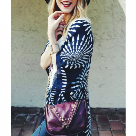 Women Summer Vintage Cardigan Geometry Print Kimono Beach Cover Up Bikini Outwear Dark Blue