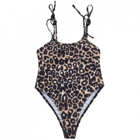 Sexy Women One Piece Swimsuit Swimwear Print Bodysuit Bandage Beach Wear Bathing Suit Backless Monokini