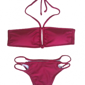 Women Cut Out Bikini Set Halter Push Up Padded Bandage Swimsuit Swimwear Bathing Suit