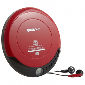Groov-e Retro Series Personal CD Player – Red