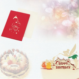 3D Handmade Pop Up Magic Fairy Design Birthday Card Kirigami Folding Christmas Halloween Thanksgiving Day Postcard with Envelop