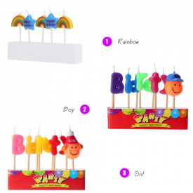 Douself Lovely Cartoon Birthday Cake Candles Happy Birthday Colorful Party Baking Decorations Supply