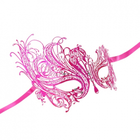 Festnight Luxury Rose Laser Cut Metal Mask with Rhinestones Masquerade Ball Halloween Mask Fancy Gift