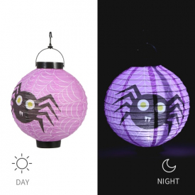 5pcs/set Foldable Halloween Paper Lantern with LED Lights Hanging Pumpkin Lanterns Lamp Decorations–Random Pattern